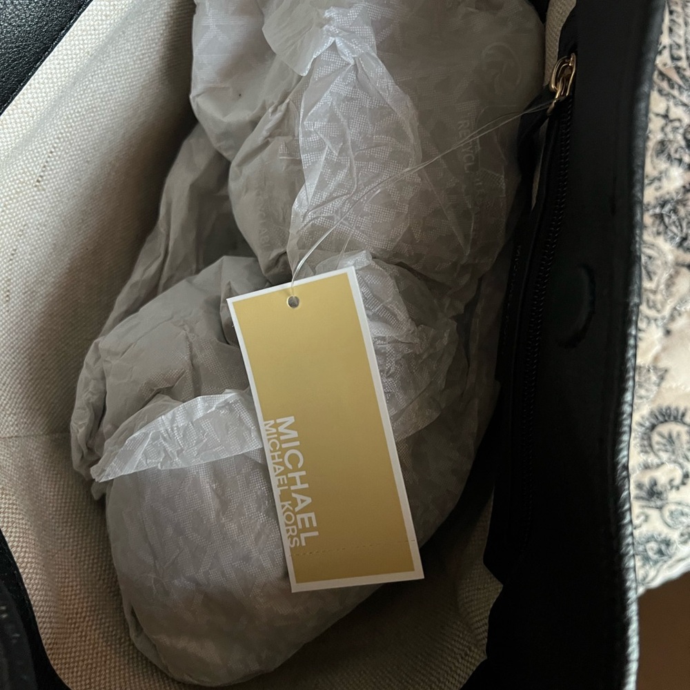 Michael Kors Black Hobo Bag with Gold Accent - Picture 6 of 8